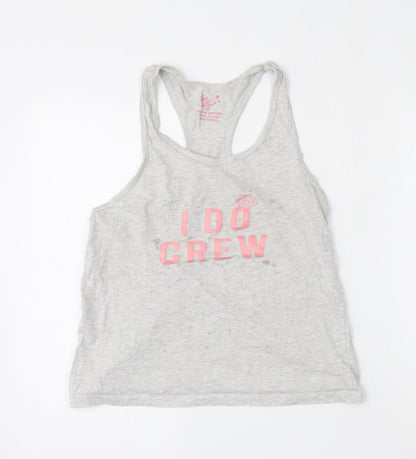 Primark Womens Grey  Cotton Basic Tank Size 6 Round Neck - Wedding/Stag