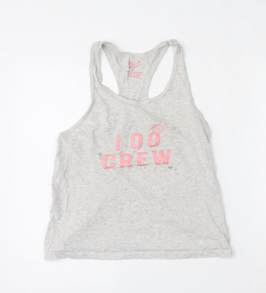 Primark Womens Grey  Cotton Basic Tank Size 6 Round Neck - Wedding/Stag