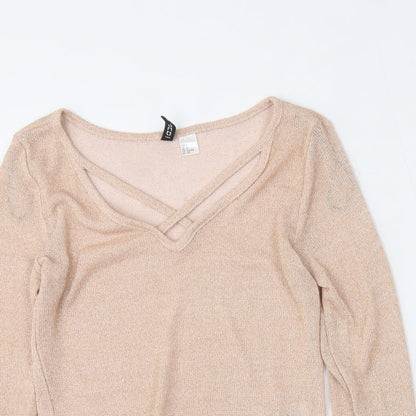 Womens UK Size S Divided by H&M Pink Basic Blouse