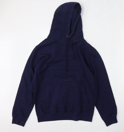 Awdis Womens Blue  Cotton Pullover Hoodie Size S  Tie