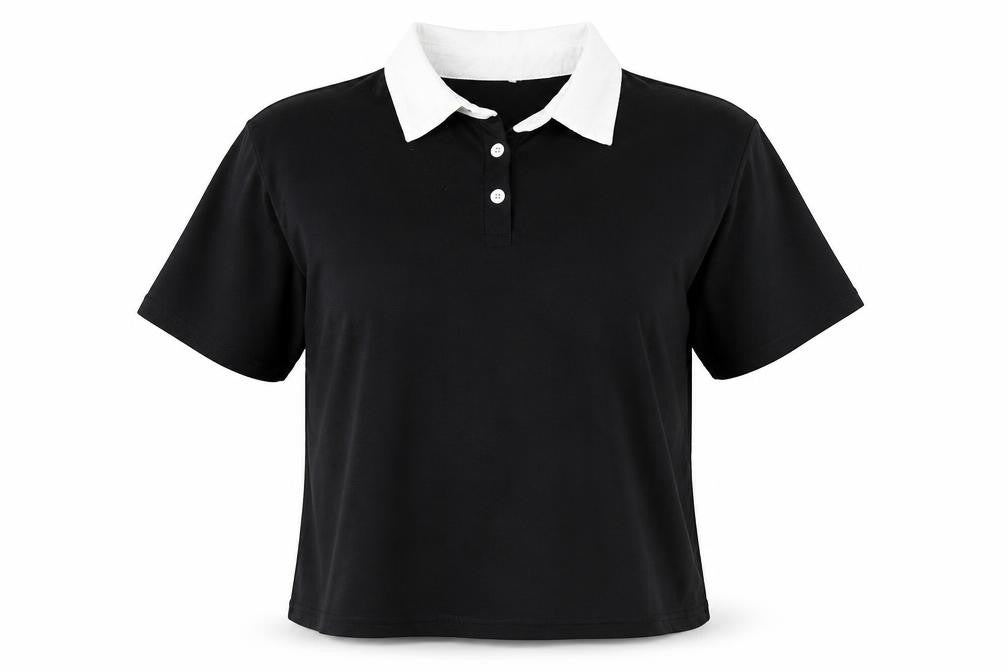 Womens UK Size M Preworn Black Basic Polo