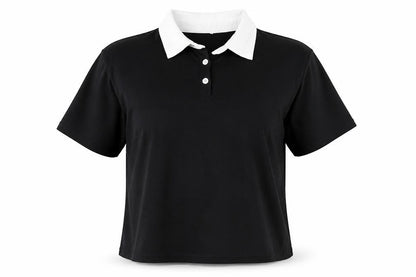 Womens UK Size M Preworn Black Basic Polo