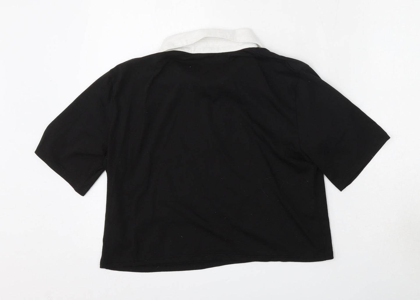 Womens UK Size M Preworn Black Basic Polo