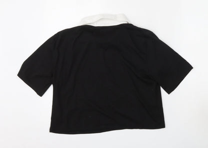 Womens UK Size M Preworn Black Basic Polo