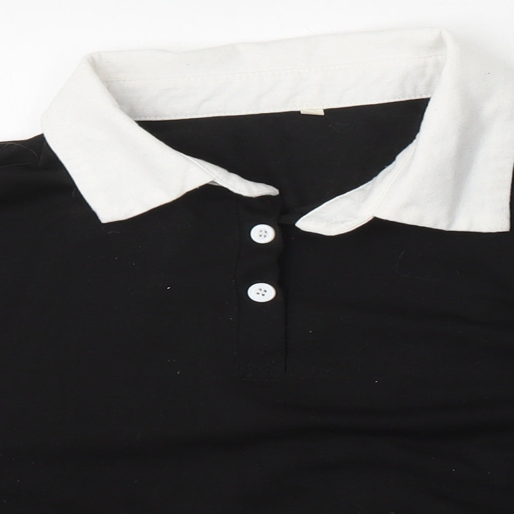 Womens UK Size M Preworn Black Basic Polo