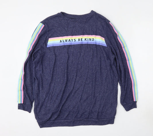 George Womens Blue Round Neck  Viscose Pullover Jumper Size 8