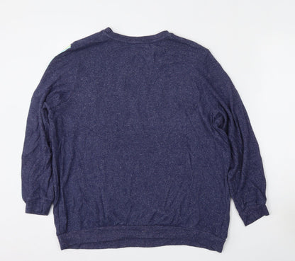 George Womens Blue Round Neck  Viscose Pullover Jumper Size 8