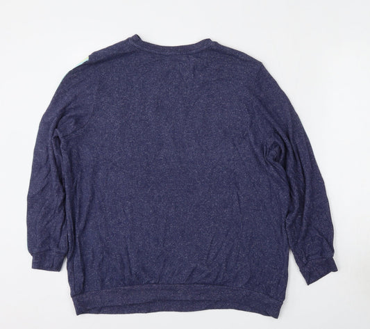 George Womens Blue Round Neck  Viscose Pullover Jumper Size 8