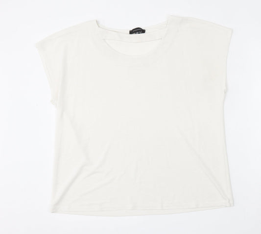 Atmosphere Womens White  Polyester Basic T-Shirt Size 12 Round Neck