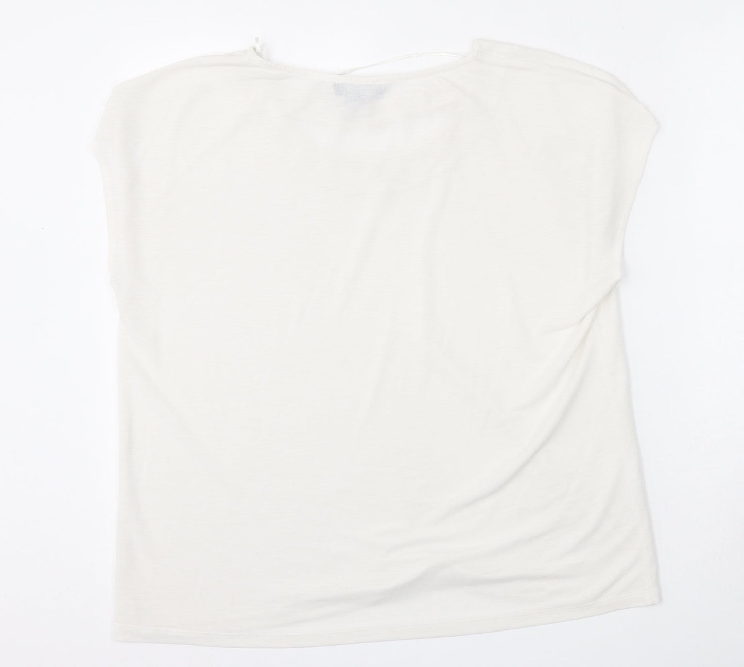 Atmosphere Womens White  Polyester Basic T-Shirt Size 12 Round Neck