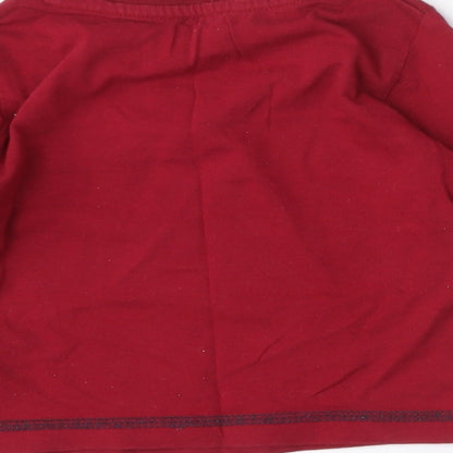 Dunnes Stores Boys Red  Cotton Basic T-Shirt Size 9-12 Months Round Neck