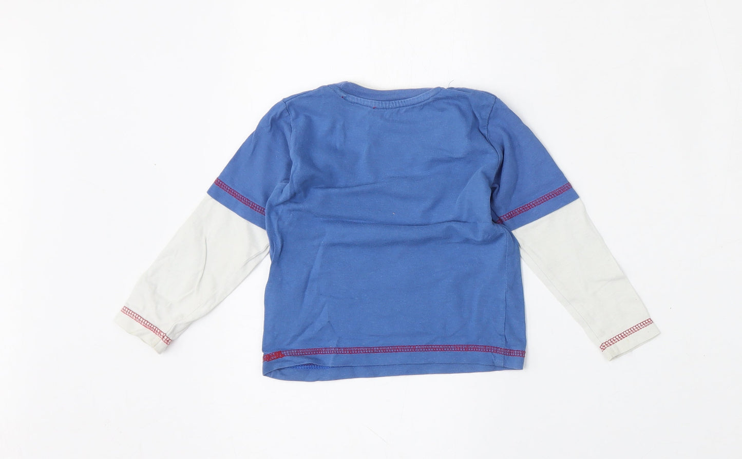 Dunnes Stores Boys Blue  Cotton Basic T-Shirt Size 9-12 Months Round Neck