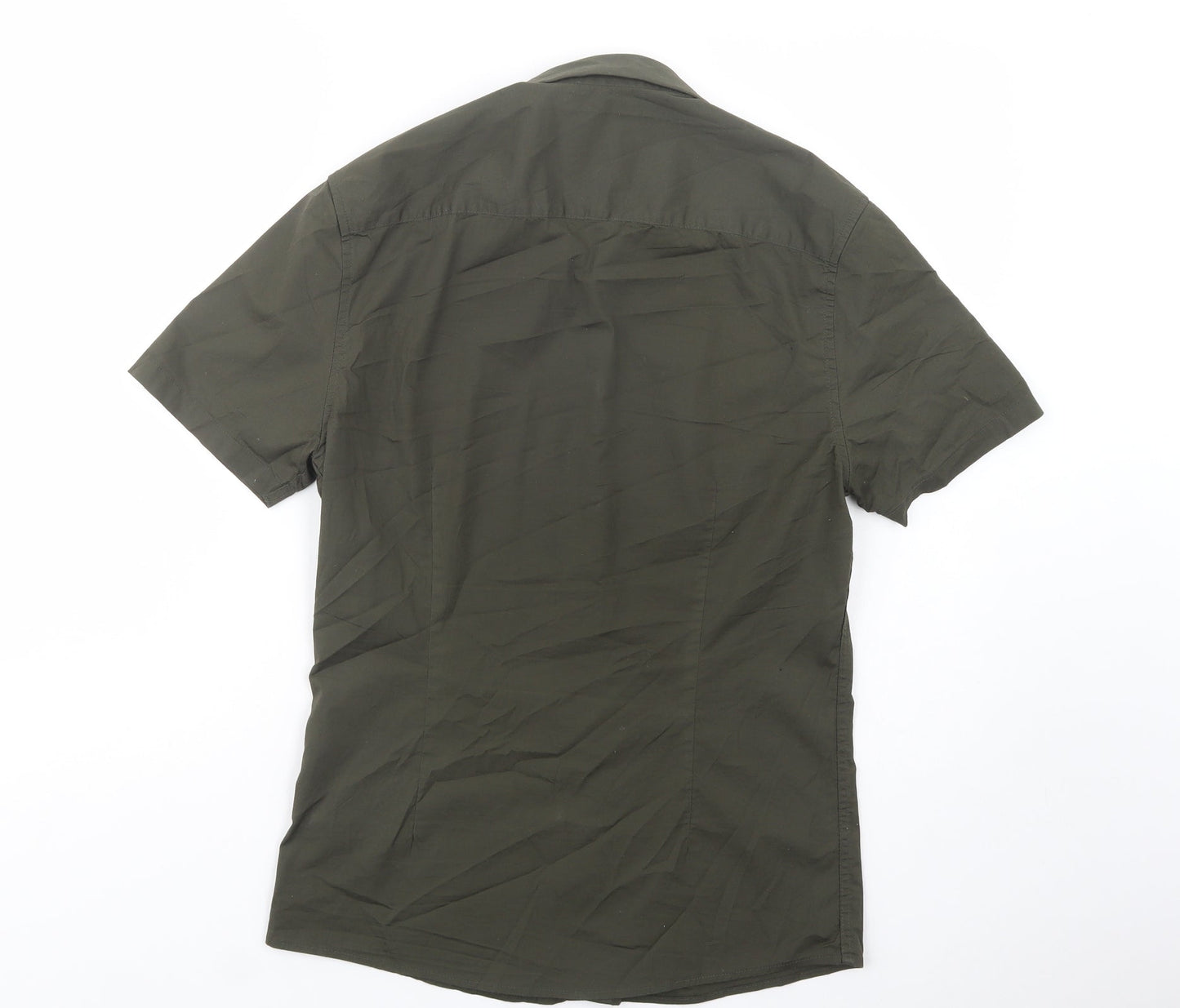 ASOS Mens Green  Cotton  Button-Up Size S Collared Button