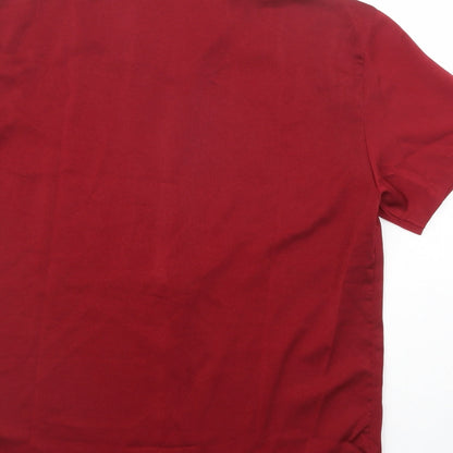 SheIn Womens Red  Polyester Basic Button-Up Size M Collared