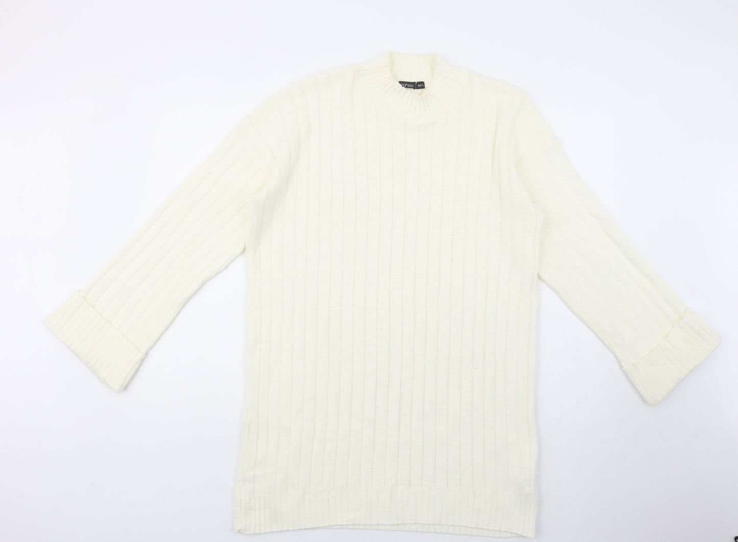 Womens UK Size M Boohoo Ivory Tunic Jumper