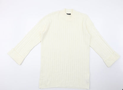 Womens UK Size M Boohoo Ivory Tunic Jumper