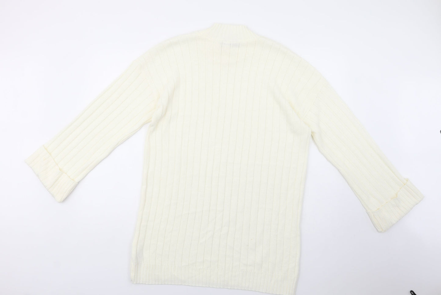 Womens UK Size M Boohoo Ivory Tunic Jumper