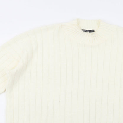 Womens UK Size M Boohoo Ivory Tunic Jumper