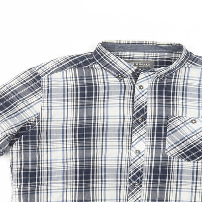 Mens UK Size M Originals Blue  Button-Up Short Sleeve Casual Shirt