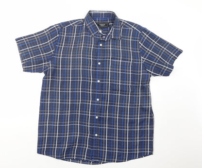 Mens UK Size M Originals Blue  Button-Up Short Sleeve Casual Shirt