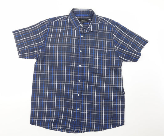 Mens UK Size M Originals Blue  Button-Up Short Sleeve Casual Shirt