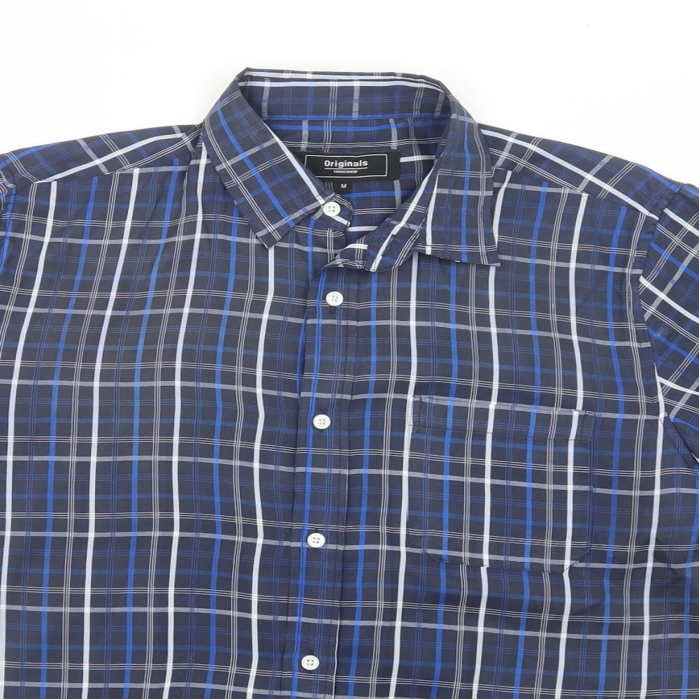 Mens UK Size M Originals Blue  Button-Up Short Sleeve Casual Shirt