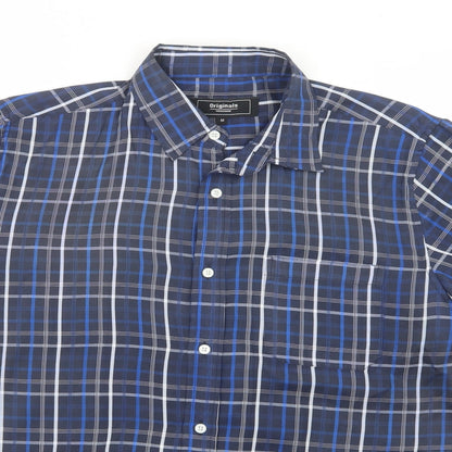 Mens UK Size M Originals Blue  Button-Up Short Sleeve Casual Shirt