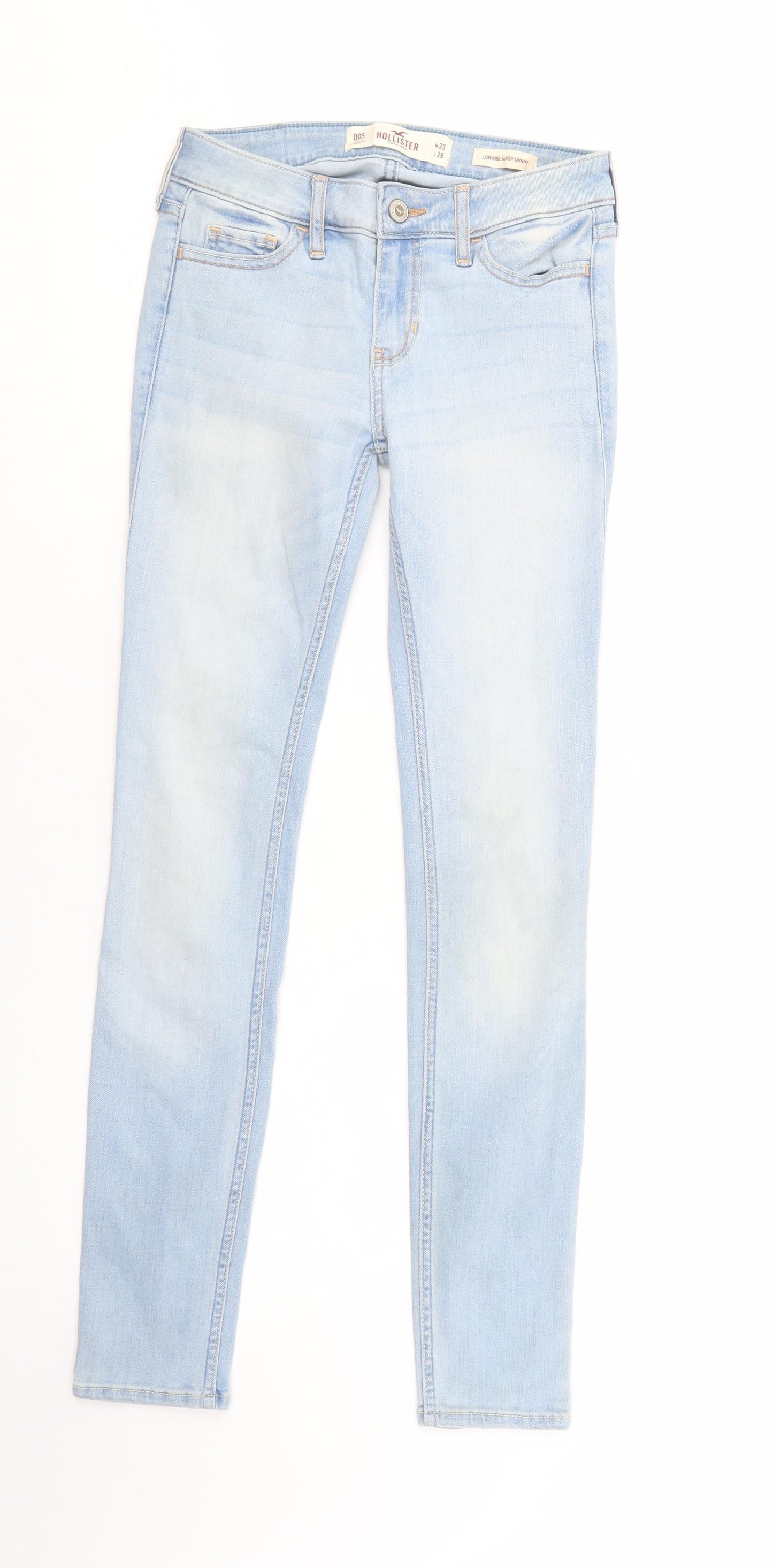 Hollister Womens Blue  Cotton Skinny Jeans Size XS L28 in Regular Button