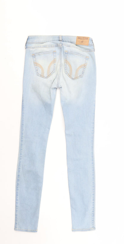 Hollister Womens Blue  Cotton Skinny Jeans Size XS L28 in Regular Button