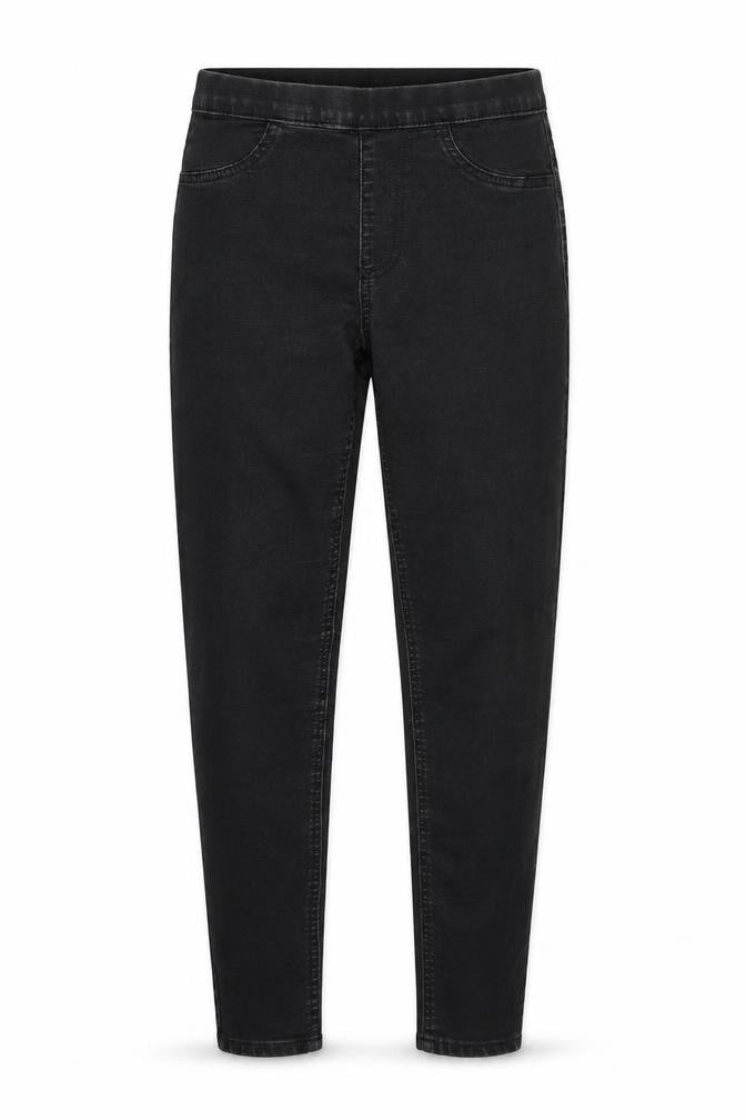 Front view of Marks & Spencer women’s black cotton jegging jeans, size UK 8, 25-inch leg regular