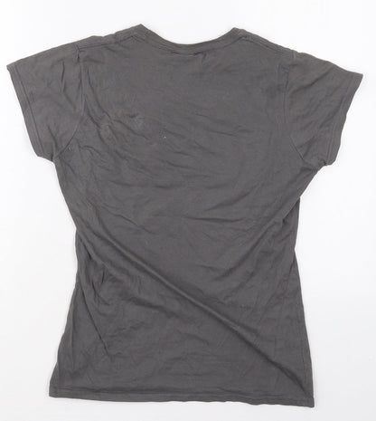 Womens UK Size M Gildan Grey Basic T-Shirt