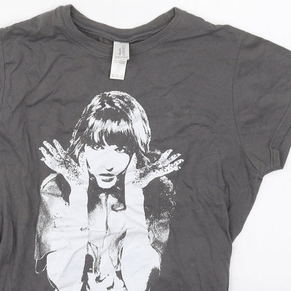 Womens UK Size M Gildan Grey Basic T-Shirt