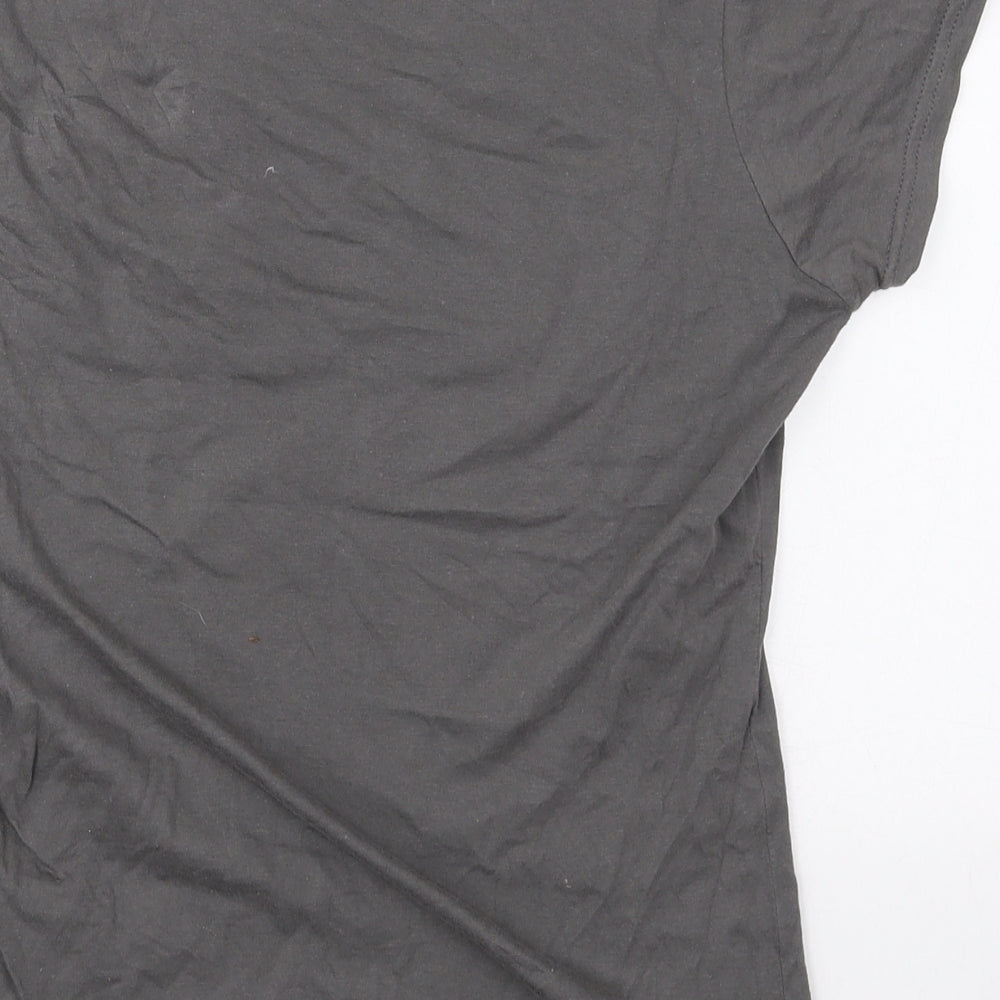 Womens UK Size M Gildan Grey Basic T-Shirt