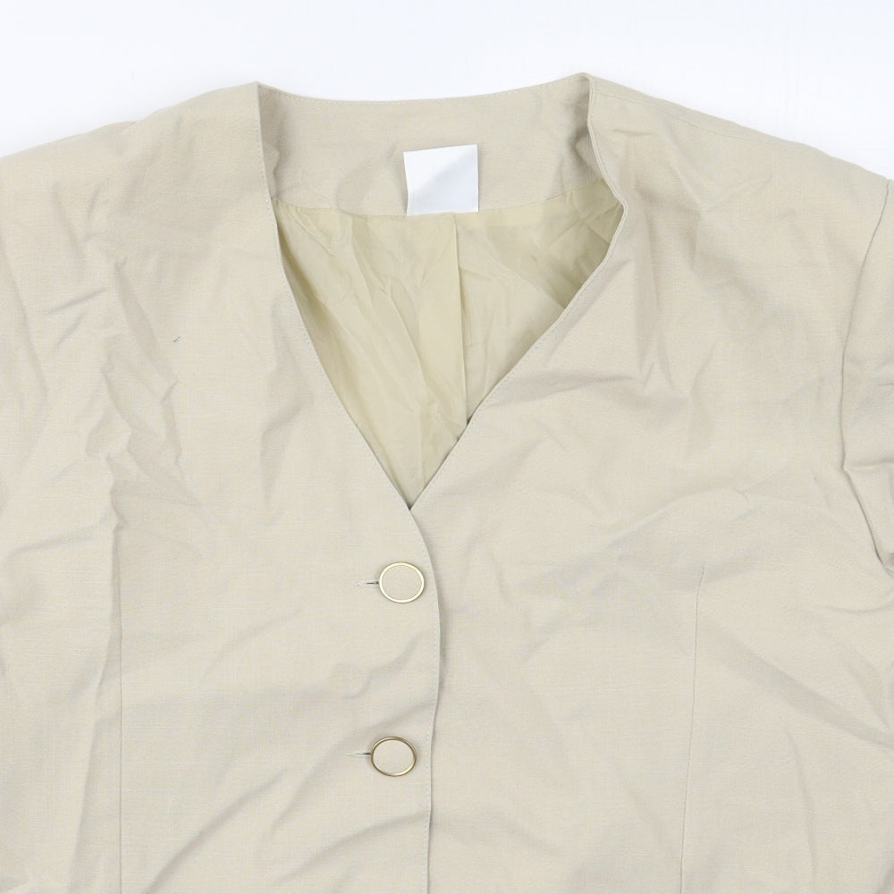 Clover Collection Womens Beige   Jacket  Size 20  Button