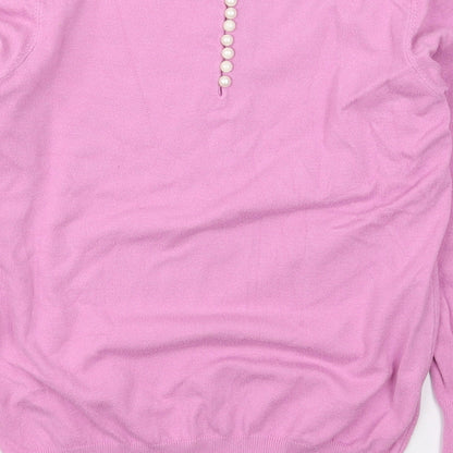 Womens UK Size M Savior Pink Pullover Jumper