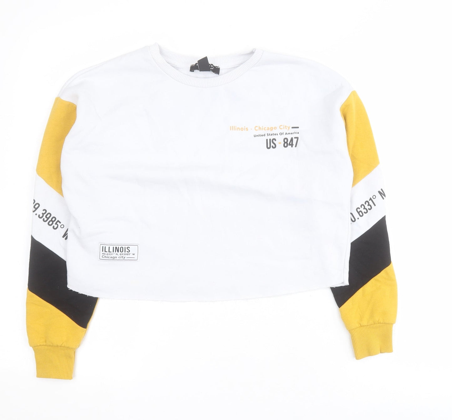 New Look Girls Yellow Colourblock Polyester Pullover Sweatshirt Size 10-11 Years  Pullover - Cropped