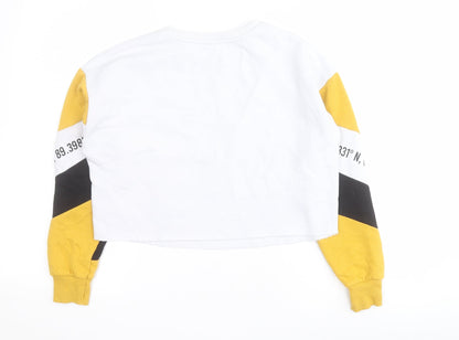 New Look Girls Yellow Colourblock Polyester Pullover Sweatshirt Size 10-11 Years  Pullover - Cropped