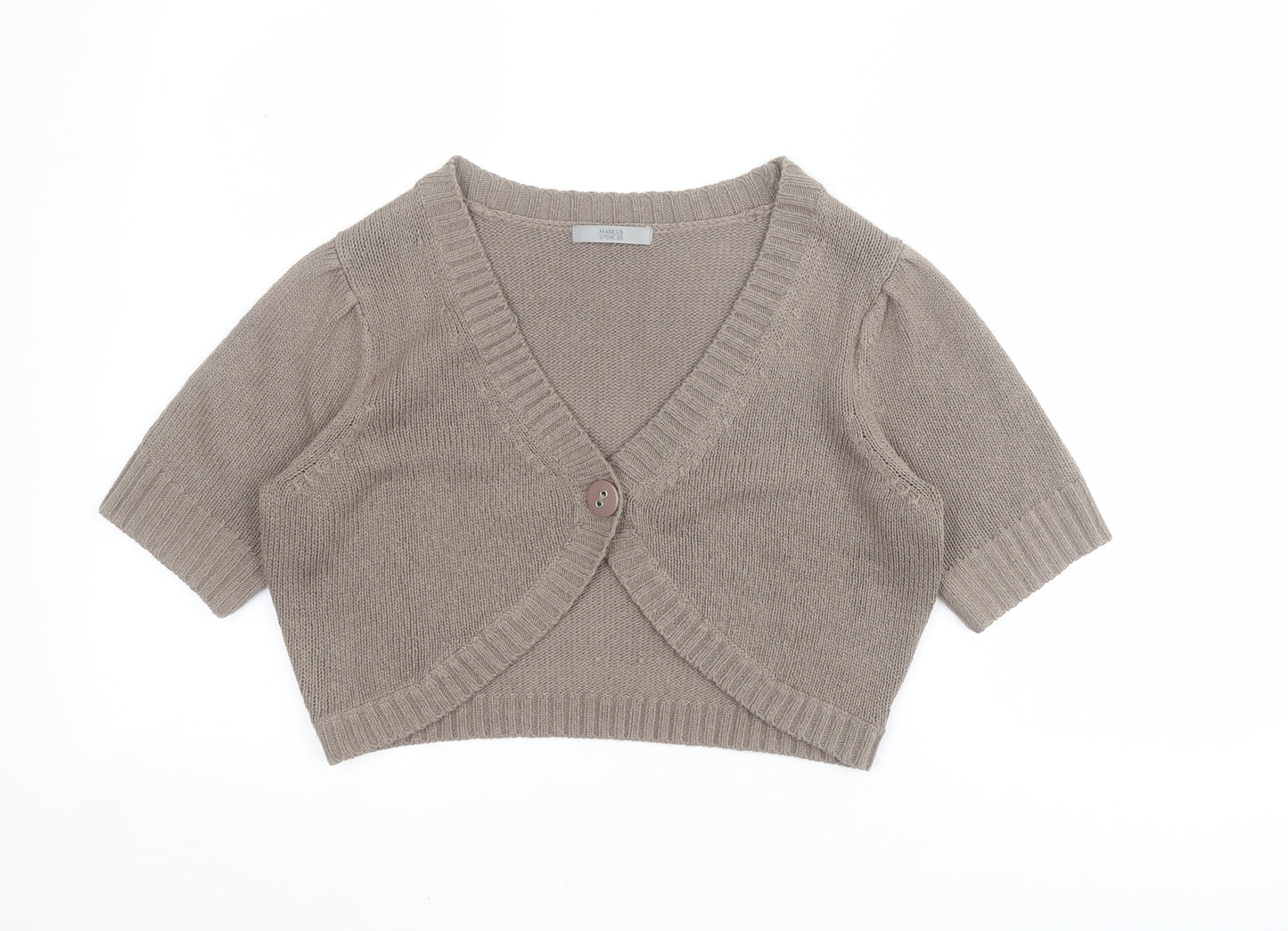 Womens UK Size 14 Marks and Spencer Brown Cardigan Jumper