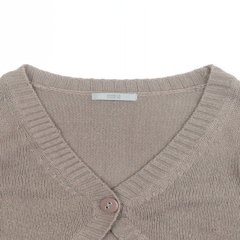 Womens UK Size 14 Marks and Spencer Brown Cardigan Jumper