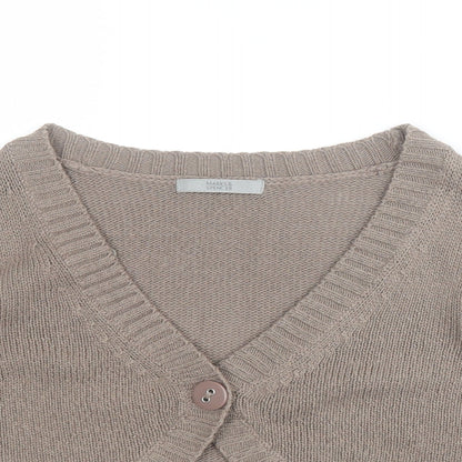 Womens UK Size 14 Marks and Spencer Brown Cardigan Jumper