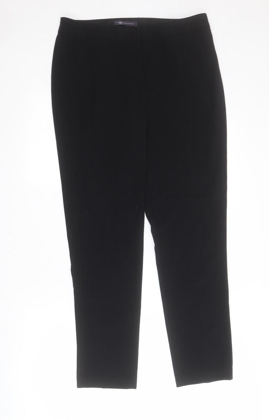 Womens UK Size 12 Marks and Spencer Regular Fit  Black Trousers