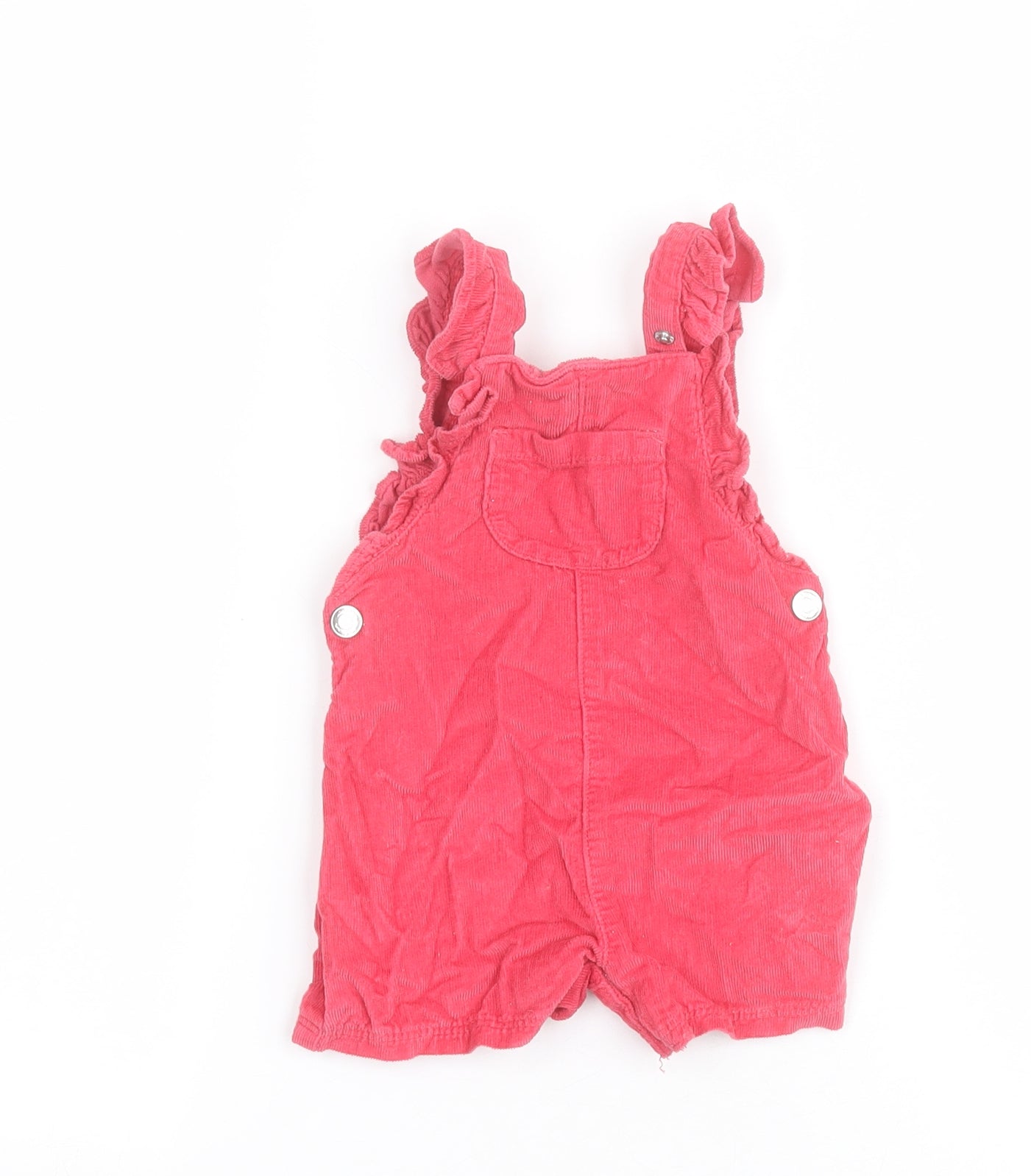 F&F Baby Pink  100% Cotton Dungaree Outfit/Set Size 3-6 Months  Snap