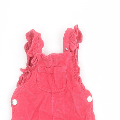 F&F Baby Pink  100% Cotton Dungaree Outfit/Set Size 3-6 Months  Snap