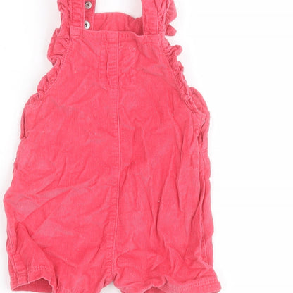 F&F Baby Pink  100% Cotton Dungaree Outfit/Set Size 3-6 Months  Snap
