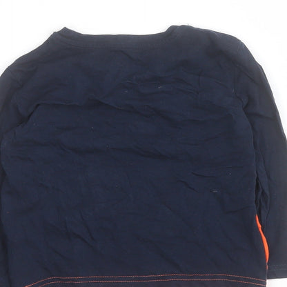 Primark Boys Orange Colourblock 100% Cotton Pullover T-Shirt Size 2-3 Years Crew Neck Pullover