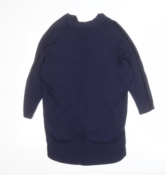 Gallery Womens Blue V-Neck  Viscose Pullover Jumper Size XS