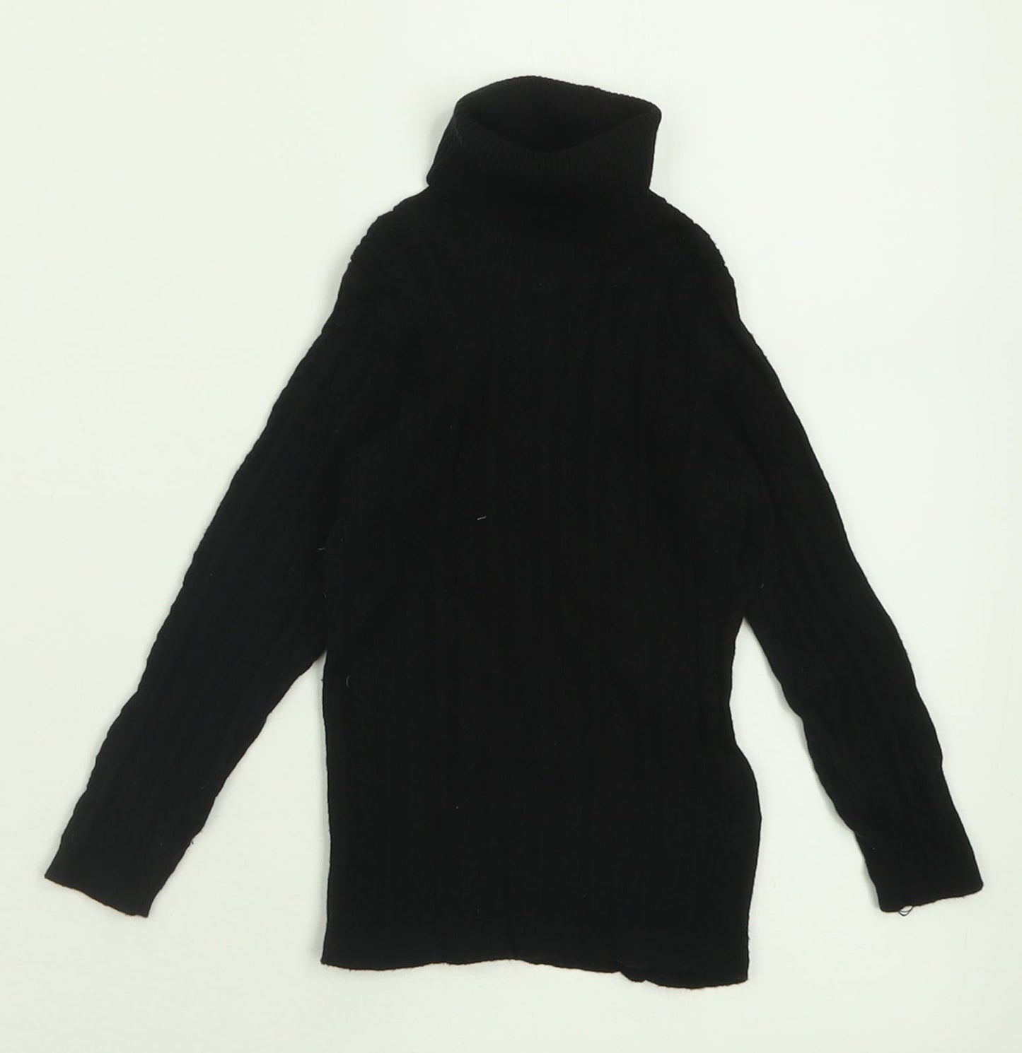 NEXT Girls Black Roll Neck  Cotton Pullover Jumper Size 2 Years  Pullover