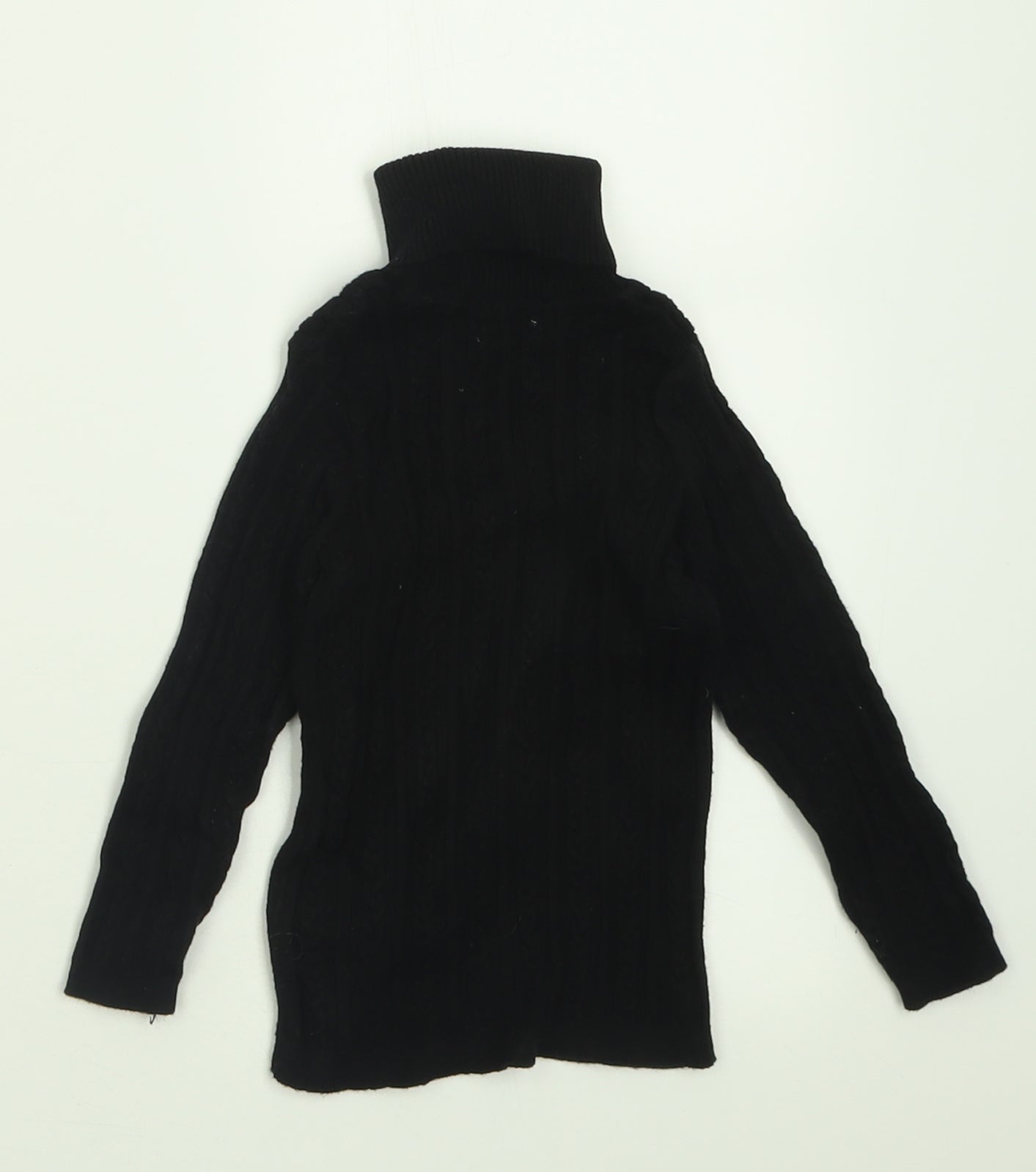 NEXT Girls Black Roll Neck  Cotton Pullover Jumper Size 2 Years  Pullover