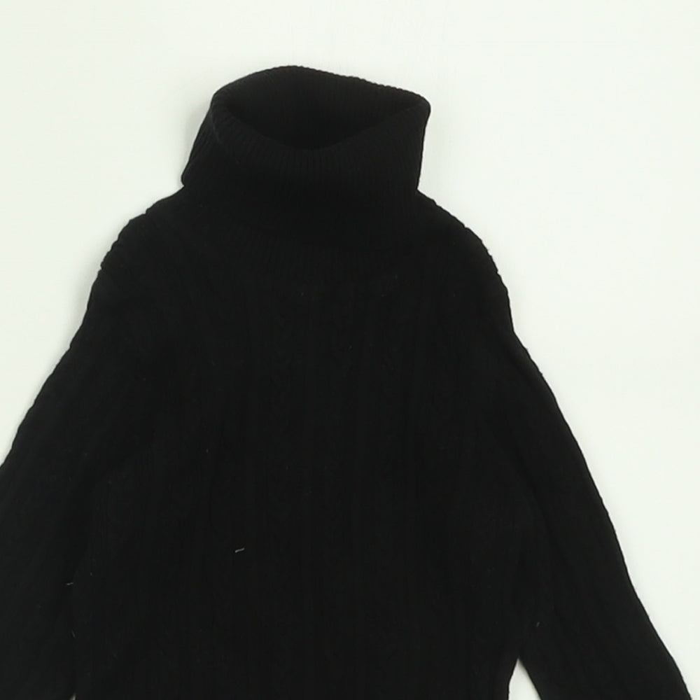 NEXT Girls Black Roll Neck  Cotton Pullover Jumper Size 2 Years  Pullover