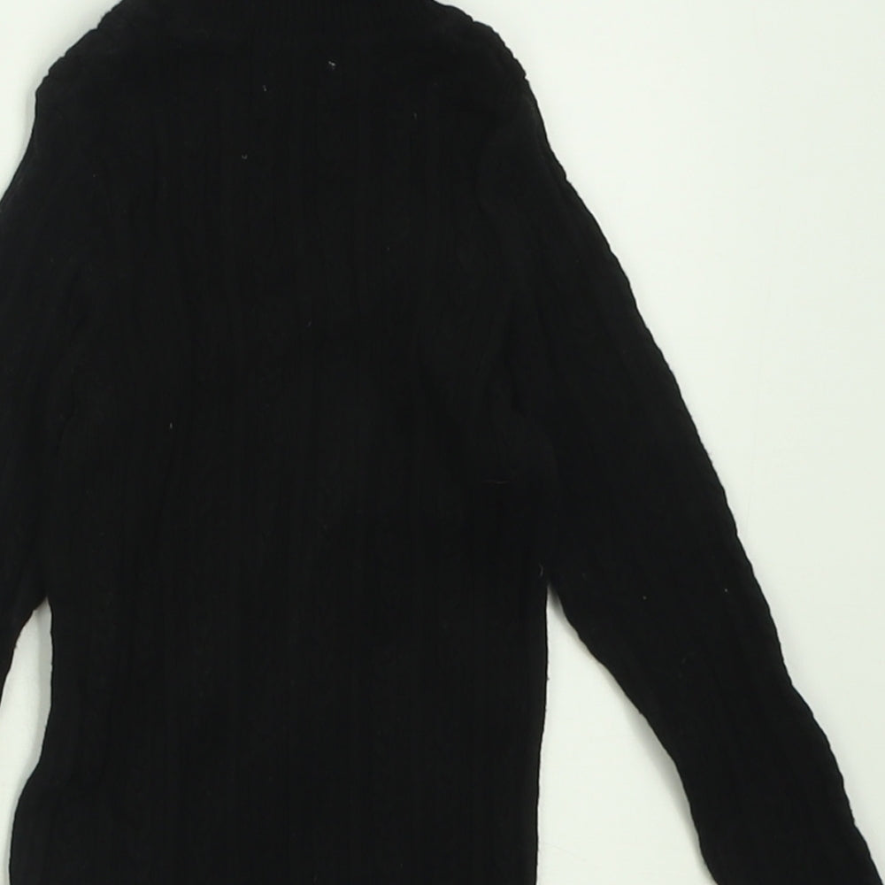 NEXT Girls Black Roll Neck  Cotton Pullover Jumper Size 2 Years  Pullover